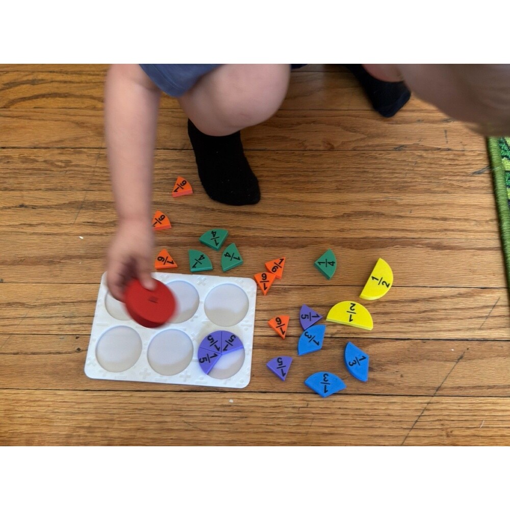 Fractions Table For Kids - 1, 1/2, 1/3, 1/4, 1/5, 1/6th Of A Circle 4 Toddlers - Picture 5 of 6